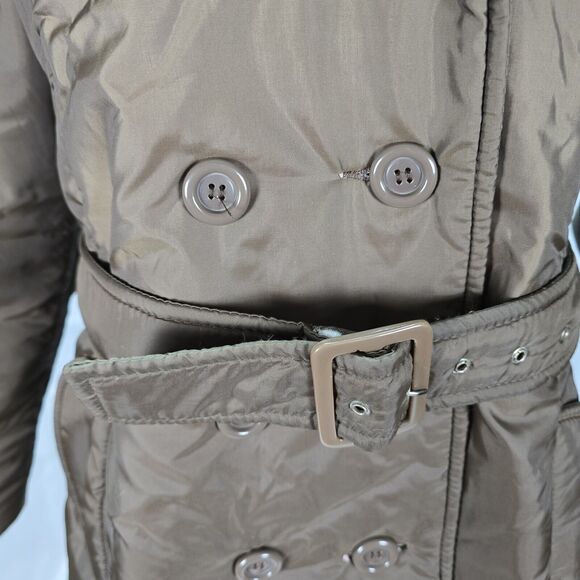 Vintage Bromleigh 14 Brown/bronze Trench Long Coat Jacket Belted Lightweight‎ - Picture 2 of 16